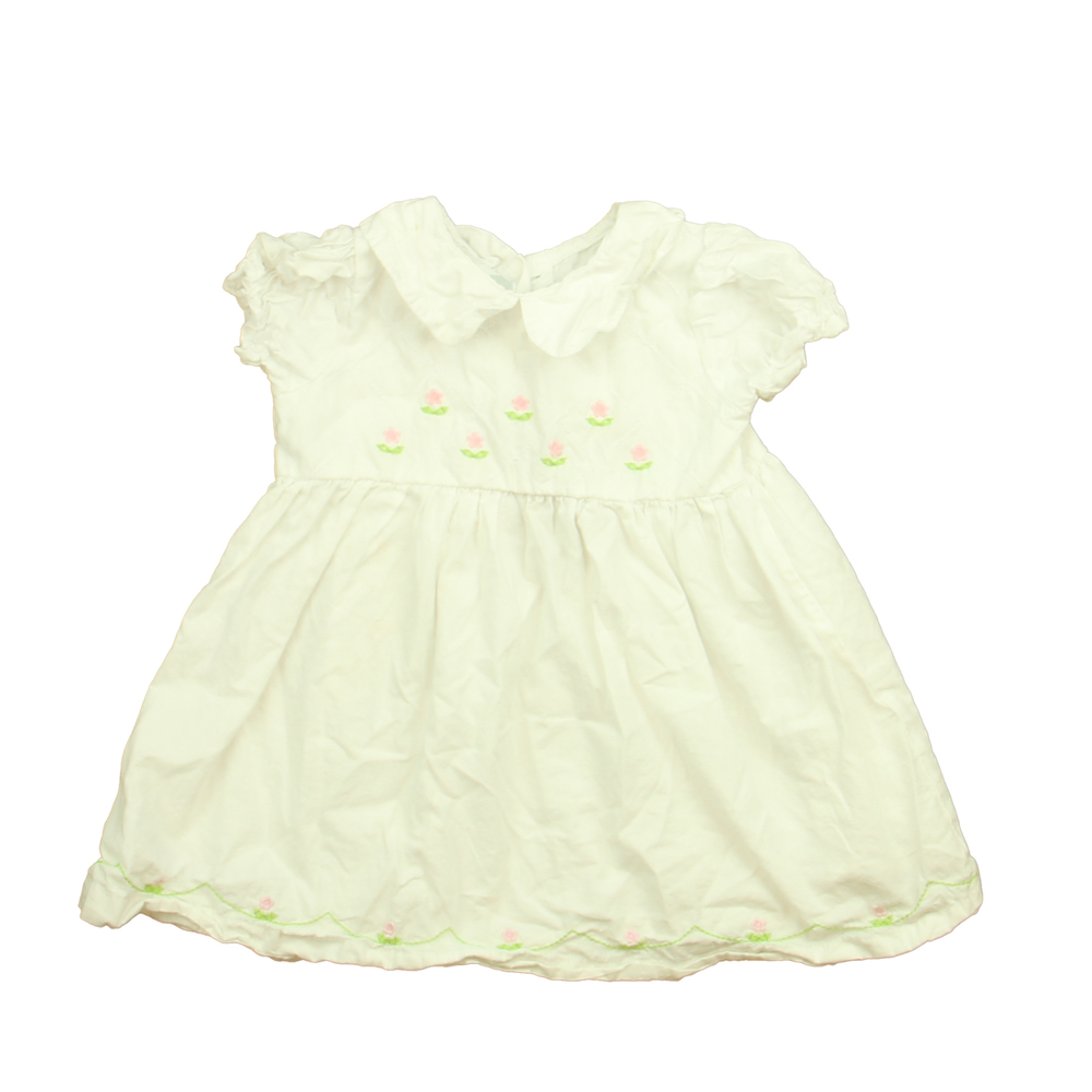 Lil Catcus Girls White | Pink | Green Floral Dress size: 2T